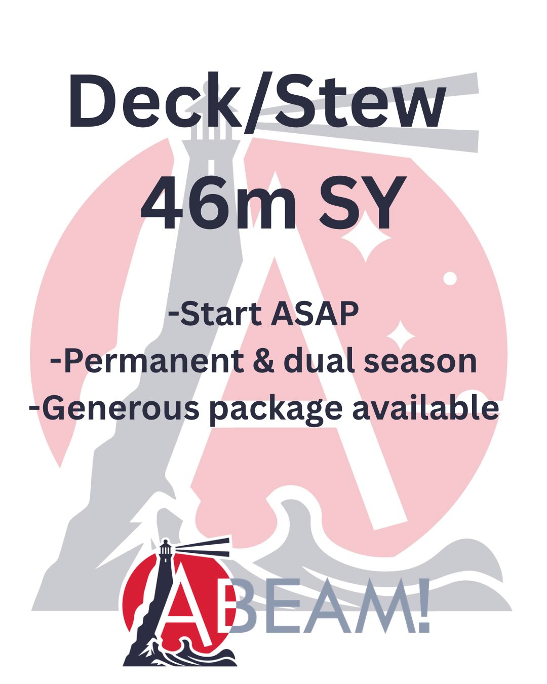 Deck/stew for a Private 46m sailing yacht